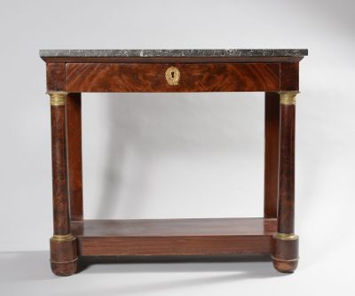 an image of a small table with a marble top on a white background