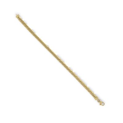 un bracelet en or jaune avec une chaîne sur fond blanc