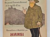 un vieux livre sur lequel figure l'image d'un homme portant un chapeau et une canne
