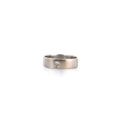 Travail contemporain Bague bandeau de section carrée en or g…