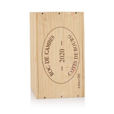 a close up of a wooden box with a label on it
