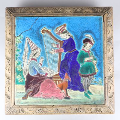 an image of a painting of a woman playing a harp