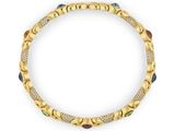 un bracelet en or orné de pierres multicolores et de diamants
