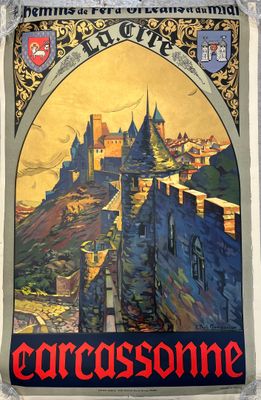 CHAMPSEIX (XXe) affiche SNCF Carcassone édition Luicien SERR…