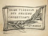 drawing of a sign that reads union federal des angel ' s courants
