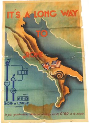 « Il y a un long chemin jusqu'à Rome » – affiche de voyage vintage