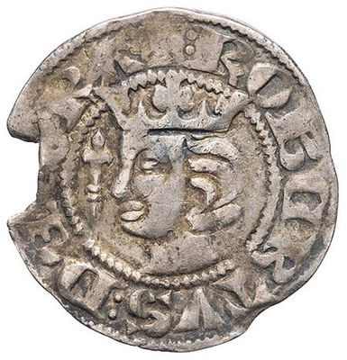 a silver coin with a crown on top of it