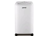 a white portable air conditioner sitting on top of a white table