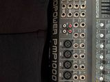 a sound board sitting on top of a black chair
