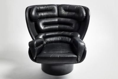 black leather recliner chair with footstop and foot rest