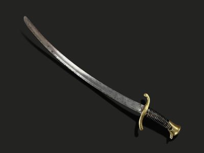 a close up of a sword on a black background