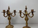 paire de candélabres anciens en laiton