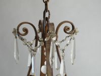 Lustre en métal peint et verre à quatre bras de lumière, à d… (photo 6)