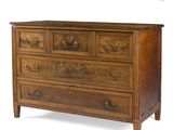 an image of a wooden chest of drawers on a white background