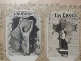 two pictures of a woman in a dress and a man in a dress