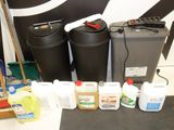 many different types of cleaning products on the floor