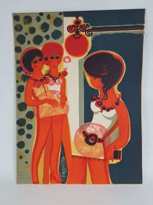 Frédéric MENGUY (1927-2007) - Les trois amies - Lithographie…