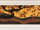 une image représentant un tableau d'un arbre aux feuilles rouges