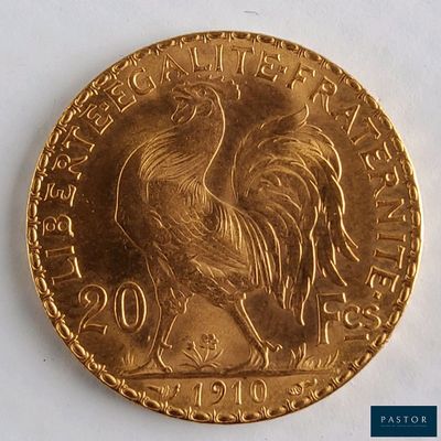 une image représentant une pièce d'or sur laquelle figure un coq