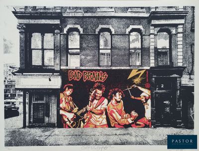 an old photo of a group of people standing in front of a building