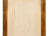 a drawing of a woman in a hat and a hat on her head