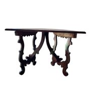 Table demi-lune en noyer massif, début du XXe siècle, de sty… (photo 6)