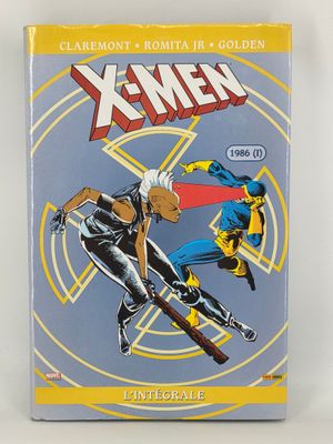 the cover of a comic book with a picture of a man and a woman flying through the air