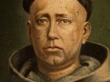 an old painting of a man in a monk ' s robes
