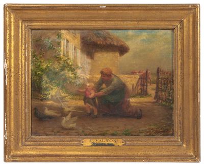un vieux tableau représentant un homme assis par terre à côté d'un chien