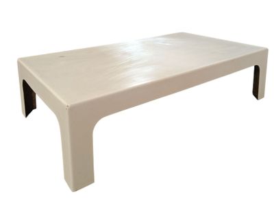 Grande table basse rectangulaire en résine blanche renforcée…