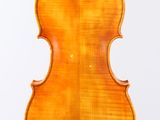 an old violin with a wooden back and a white background