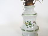a lamp that is sitting on a white table