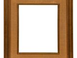 a wooden picture frame with a white background