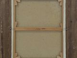 an old picture frame with a picture hanging on the wall
