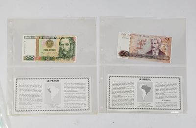 three different types of paper money on the table