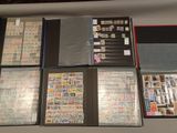 many different types of stamps on the pages of a binder