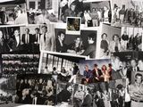 de nombreuses photos en noir et blanc d'hommes et de femmes