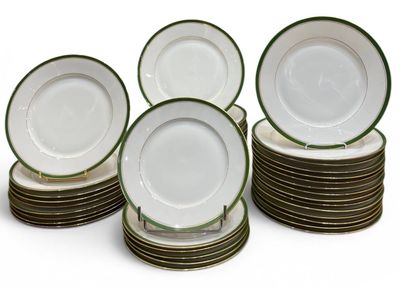 a lot of plates that are stacked on top of each other