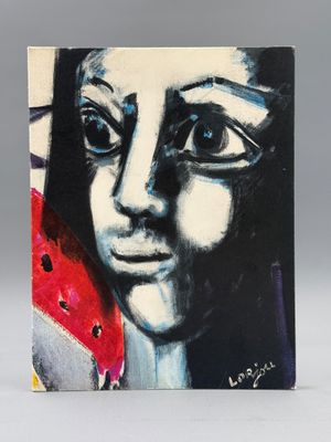 painting of a woman holding a watermelon in her hand