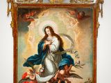an image of a painting of the virgin surrounded by angels