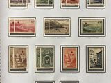 a large sheet of stamps with different types of buildings and buildings