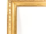 a gold frame with a white background and a gold border