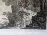 a picture of a painting of a group of people in the woods