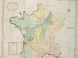 an old map of france showing the regions of the country