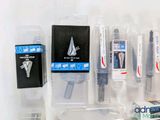 a lot of toothbrushes and toothpaste in the package