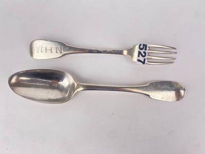 COUVERT en argent, SAINTES 1787 par Pierre VIOLLEAU reçu en 1770. Modè - Photo 1