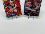 deux cartes représentant l'un des deux personnages d'un épisode de Dragon Ball