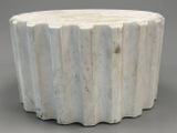 marble coffee table with scalloped edge
