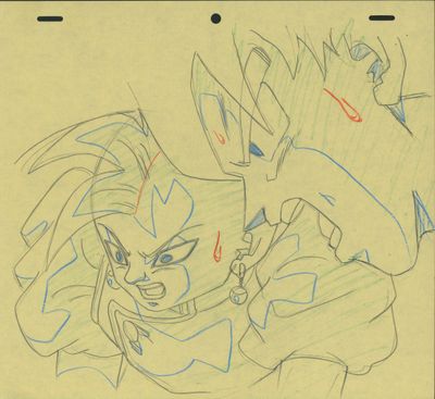 dessin représentant un dragon tenant une épée dans sa main