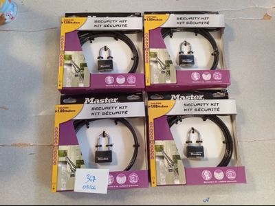 Lot de 4 Masterlock 8270DAT, Câble antivol à boucles avec Ca…